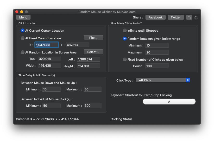 Screenshot of Random Clicker by MurGaa.com